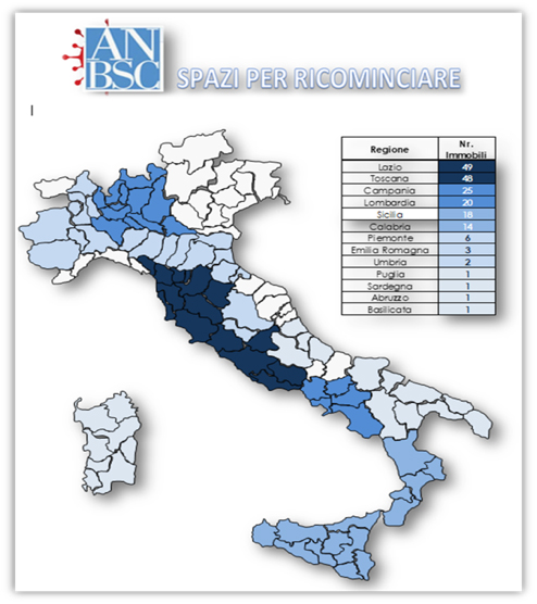 Foto assegnati beni confiscati cartina 2020